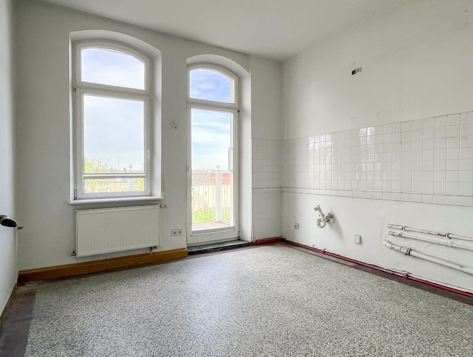 Küche mit Terrazzoboden